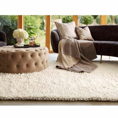 Manley Pure Wool Cream Shaggy Rug - Choice of Sizes