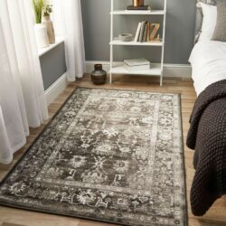 Annbank Traditional Patterned Dark Grey Rug - Choice of Sizes