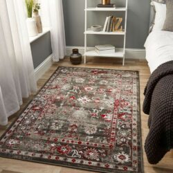 Annbank Traditional Patterned Red Rug - Choice of Colours