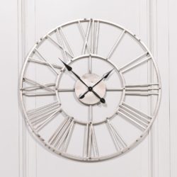 Large Vintage Silver Skeleton Clock