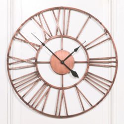 Large Vintage Copper Clock in Skeleton Style