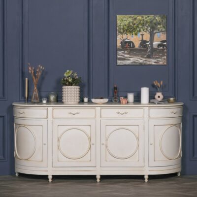 Large Vintage Cream Sideboard in Art Deco Style