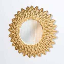 Round Gold Sunflower Mirror