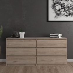 Naomi Modern Large Sideboard or Wide Chest of Drawers - White, Grey, Oak or Black