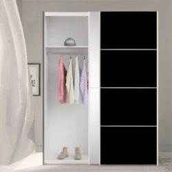 Vallecito Extra Large Mirrored Wardrobe with Sliding Doors - Oak, Black or White