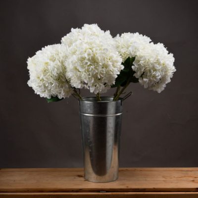 Faux Oversized White Hydrangea Flower Stem