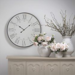 Large Vintage Style Off White Wall Clock