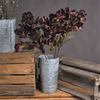 Faux Alstroemeria Lily Flower Stem in Chocolate Brown