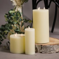 Luxury Collection Ivory LED Wax Candle with Natural Glow - Choice of Sizes