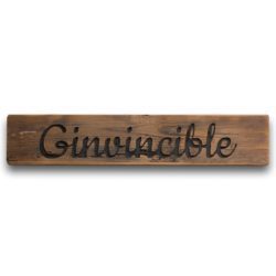 Ginvincible Rustic Wooden Plaque
