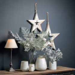 White Wooden Hanging Star Ornament - Choice of Sizes