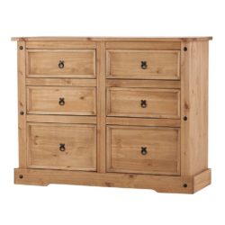 Conway Wide Large Wooden Chest of Drawers in Solid Pine Wood