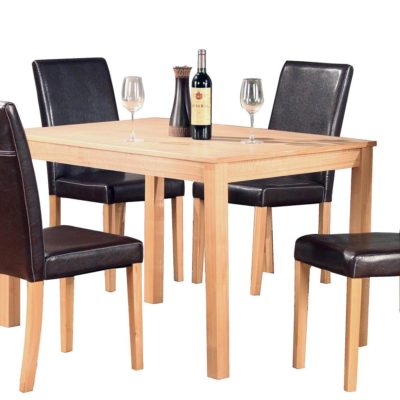 Ashbee Modern Solid Wood Dining Table with Ash Veneer