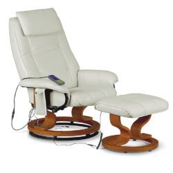 Astrup Recliner Massage Chair in Faux Leather with Footstool - Choice of Colours