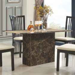 Barcelona Modern Brown Marble Dining Table in Natural Stone