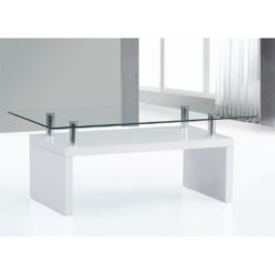 Hartung Contemporary Glass and White Coffee Table