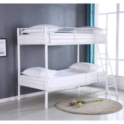 Hills Modern Metal Bunk Bed Set - Choice of White or Silver