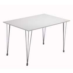 Irvin Modern White Dining Table in Gloss & Chrome