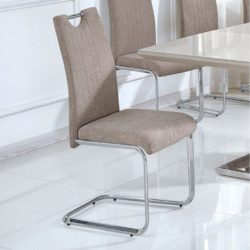 Knight Cappuccino Brown Dining Chairs with Chrome Bases - Pair