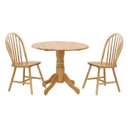 Malden Solid Wood Dining Set with Drop Leaf Table and 2 Chairs