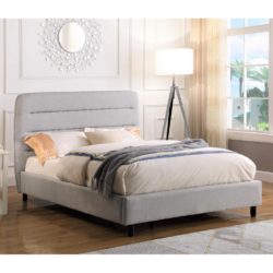 Manistique Modern Light Grey Bed - Double or King Size