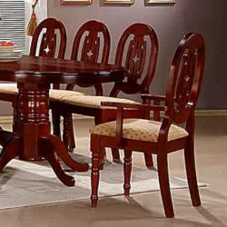 Monaca Solid Wood Carver Dining Chair in Mahogany Finish - Pair