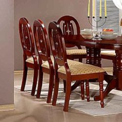 Monaca Solid Wood Side Dining Chair in Mahogany Finish - Pair