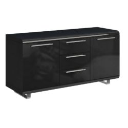 Newhall Large Modern Sideboard in High Gloss - Black or White