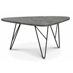 Orono Industrial Grey Coffee Table in Stone Effect & Black Hairpin Legs