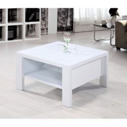 Pernice Modern Square White Coffee Table in High Gloss