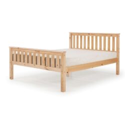 Mariana Pine Wooden Bed with High Foot End - Choice of Size - Pine or White
