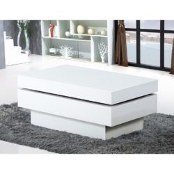 Pueblo Contemporary White Coffee Table in High Gloss