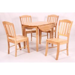 Solid Wood Drop Leaf Table and 4 Matching Chairs - Choice of Wood Finishes