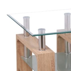 Teague Contemporary Glass Lamp Table with Shelf - Choice of Finishes