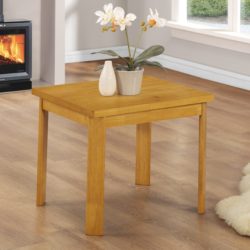 Yorkshire Solid Wood Square Lamp Table with Natural Oak Finish