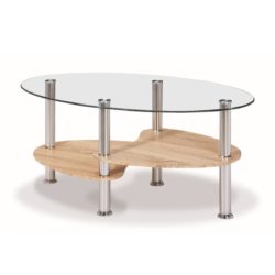Huntington Contemporary Oval Glass Coffee Table - Choice of Colours