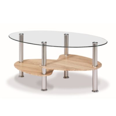 Huntington Contemporary Oval Glass Coffee Table - Choice of Colours