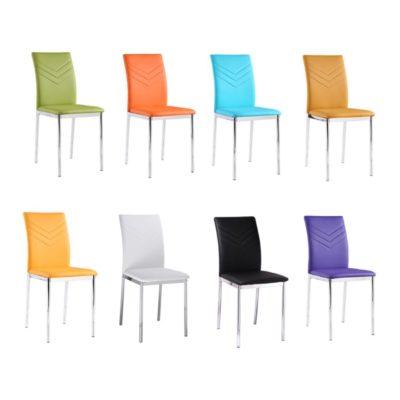 Canova Modern Faux Leather Dining Chairs with Chrome Legs - Set of 4 - Choice of Colours