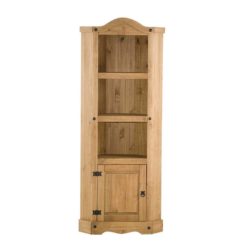 Conway Rustic Wooden Corner Display Unit Dresser in Solid Pine Wood