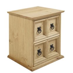 Conway Rustic Small Wooden Chest of Drawers CD Storage in Solid Pine Wood