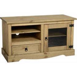 Conway Rustic Small Wooden TV Cabinet in Solid Pine Wood