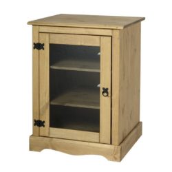 Conway Small Glazed Wooden Display Cabinet in Solid Pine Wood