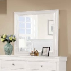 Honor Large Vintage White Mirror with Bevelled Frame