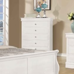 Honor Traditional Tall White Chest of Drawers Tallboy