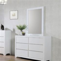 Ziling Solid Wood Rectangular White Mirror
