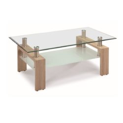 Teague Contemporary Glass Coffee Table with Undershelf - Choice of Finishes