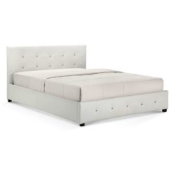Quarton Faux Leather Storage Bed with Crystal Detail - Choice of Sizes & Colours