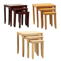 Kyle Solid Wood Nest of 3 Tables - Choice of Finishes