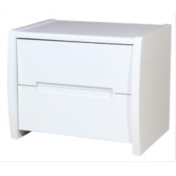 Tait Modern White Bedside Cabinet in High Gloss