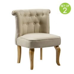 Perry Fabric Vintage Bedroom Chair with Button Back - Pair - Choice of Colours
